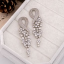 Aretes colgantes con zirconia baño 18k