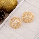 Aretes redondos con zirconia baño 18k