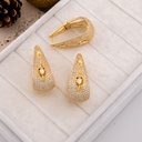 Aretes argolla con zirconia baño 18k
