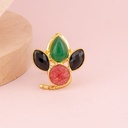Anillo ajustable con piedras semipreciosas baño 18k