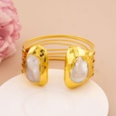 Brazalete de perlas barrocas con zirconias engastado en Goldfilled