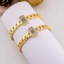Pulsera tipo Aro Monaco con zirconias baño 18k