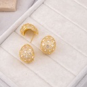 Aretes gota pequeños micropave dorados baño 18k