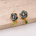 Patente de flor esmaltado baño 18k