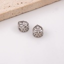 Separador forma gota con zirconia en medio plateado baño 18k