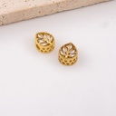 Separador forma gota con zirconia en medio dorado baño 18k