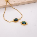 Enlace ovalado con concha avalon baño 18k