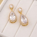 Aretes colgantes con zirconia baño 18k