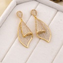 Aretes colgantes con zirconia baño 18k premiun