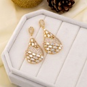 Aretes colgantes con zirconia baño 18k