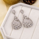 Aretes colgantes con zirconia baño 18k