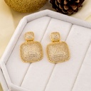 Aretes colgantes con zirconia baño 18k