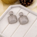 Aretes colgantes con zirconia baño 18k