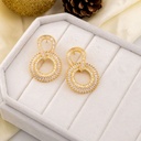 Aretes colgantes con zirconia baño 18k