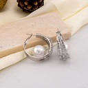 Argollas con perlas y zirconias baño 18k