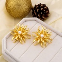 Aretes stud de flor baño 18k