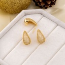 Aretes de gota pequeños con zirconias baño 18k