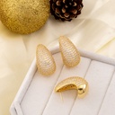 Aretes de gota grandes con zirconias baño 18k