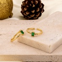 Anillo ajustable con zirconias y baño 18k