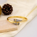 Brazalete doble tono con zirconias baño 18k