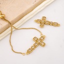 Enlace de cruz con zirconias baño 18k