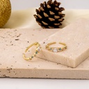 Anillo ajustable con zirconias baño 18k