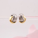 Aretes stud doble tono baño 18k