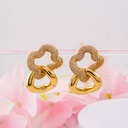 Aretes colgantes con zirconia baño 18k