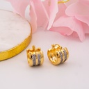 Argollas con zirconias doble tono baño 18k