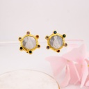 Aretes stud VIRGEN SUYAPA engastados en goldfilled con patente omega