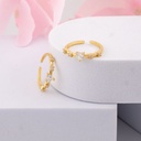 Anillos ajustable de corazon con zirconias baño 18k
