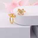 Anillos ajustable de flor con madre perla baño 18k