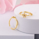 Anillos ajustable de flor con zirconias baño 18k