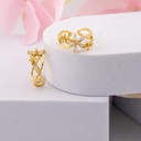 Anillos ajustable de flor con zirconias baño 18k