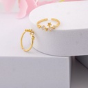 Anillos ajustable de flor con zirconias baño 18k