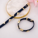 Pulsera de cuero y baño 18k