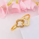 Brazalete de trebol con zirconias y baño 18k