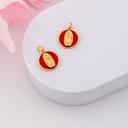 Dije redondo VIRGEN GUADALUPE esmaltado baño 18k