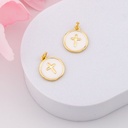 Dije redondo CRUZ esmaltado baño 18k