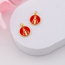 Dije redondo VIRGEN esmaltado baño 18k