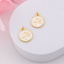 Dije redondo FE esmaltado baño 18k