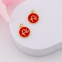 Dije redondo FE esmaltado baño 18k