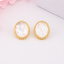 Aretes stud de OVALADOS con madre perla baño 18k
