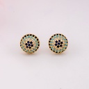 Aretes stud de OJO TURCO con zirconias baño 18k