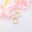 Aretes colgantes de cristal baño 18k