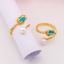 Anillo ajustable de tulipan con zirconias baño 18k