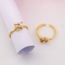Anillo ajustable de mariposa con zirconias baño 18k