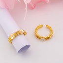 Anillo ajustable de flores con zirconias baño 18k