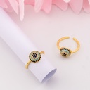 Anillo ajustable de ojo turco con zirconias baño 18k