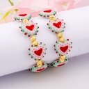 Pulsera elastica de corazones baño 18k 